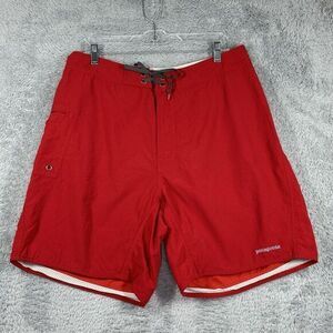 Patagonia Light And‎ Variable Board Shorts Red Men's Size 35 Swim Surf